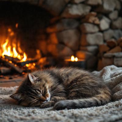 The primary subject of the image is a cat sleeping on a bed. The cat is lying down on a blanket, which is placed on a bed. The setting is a cozy and comfortable environment, with the cat appearing relaxed and at ease. The visual style of the image is a photo, capturing the cat's peaceful rest. The colors in the image are predominantly neutral tones, creating a calm and soothing atmosphere.